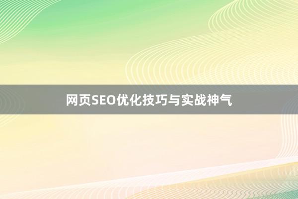 网页SEO优化技巧与实战神气