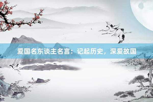 爱国名东谈主名言：记起历史，深爱故国